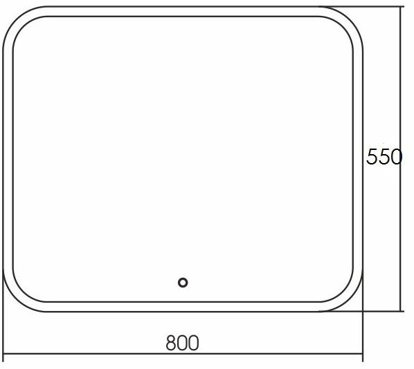 380550 Зеркало Comfort 800*550 с сенсорным выключателем Grossman - Вид №1