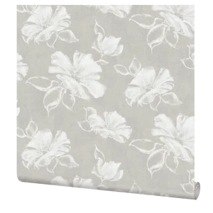 ELYSIUM Лантана: флизелиновые обои с цветочным узором в бежевых тонах 89402935