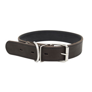 ПР0048219 Ошейник для собак Строченый 2сл 40мм 65см коричневый ZOOEXPRESS