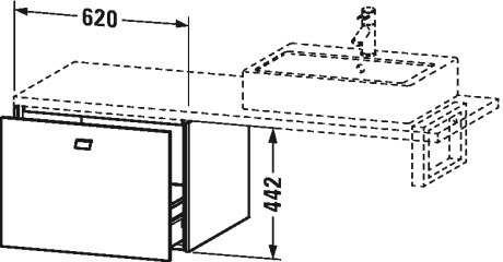 BR513300707 Brioso Шкафчик для консоли Бетонно-серый матовый декор Duravit - Вид №1