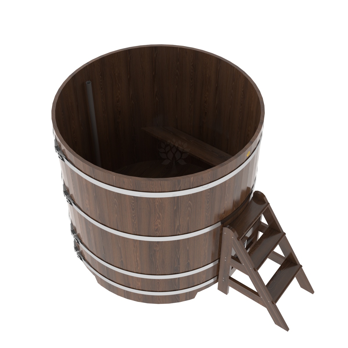 1306 Купель круглая из дуба d=1,50х1,4 морёная Alyarus  - Вид №1