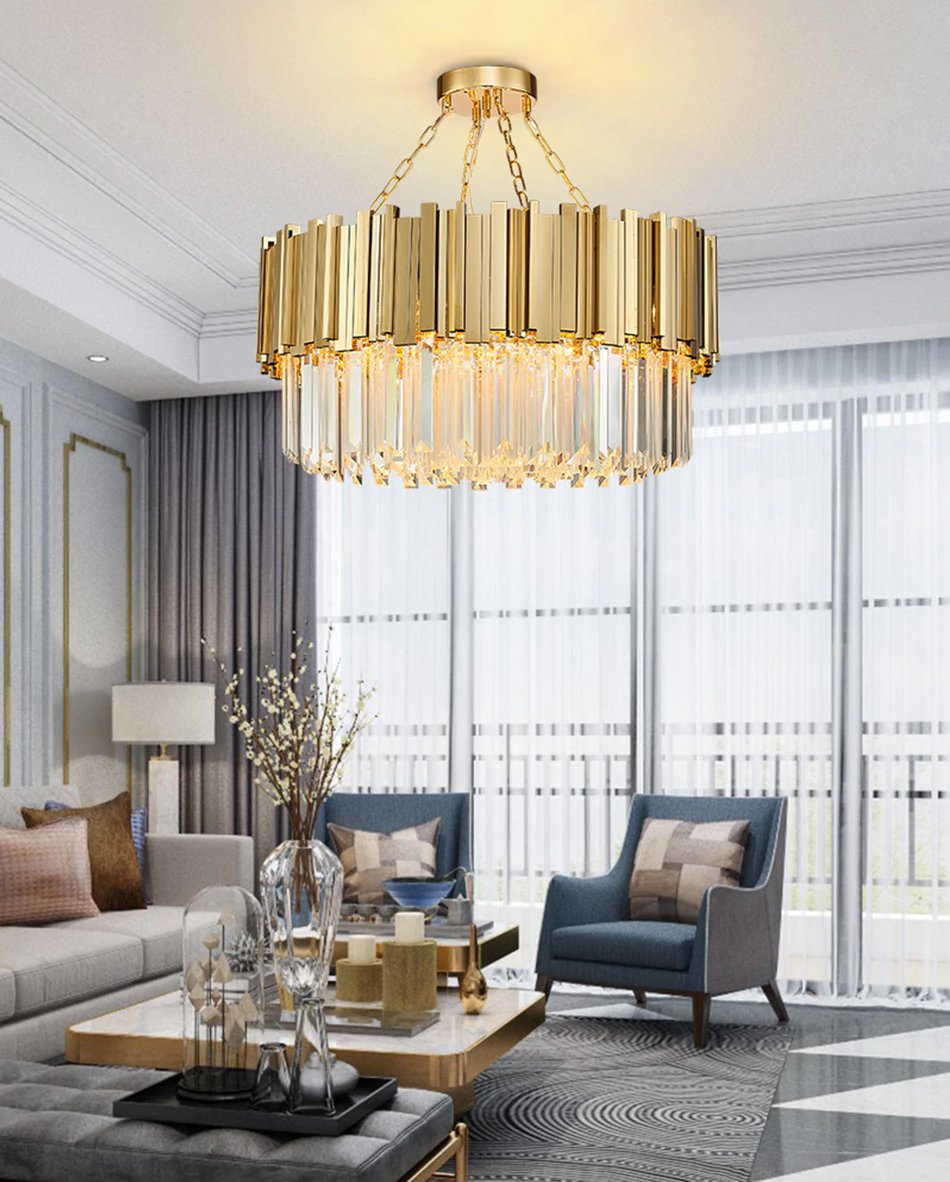 Люстра стеклянная на 6 ламп 35х60 см золотая Barclay MD19090002-6A DELIGHT COLLECTION ДИЗАЙНЕРСКИЕ 00-3883111 Золото;прозрачный  - Вид №5