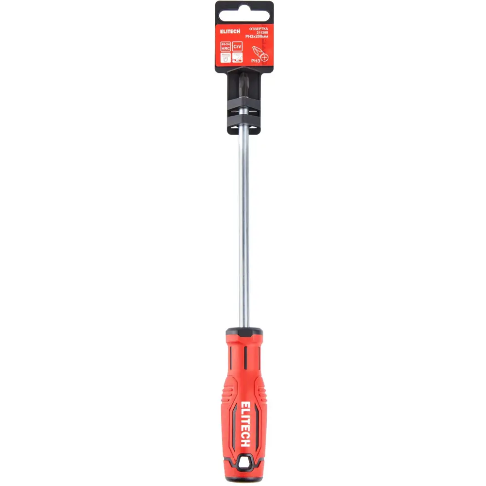 Отвертка крестовая Elitech PH3x200 мм с магнитным наконечником 89407135 STLM-1572157 - Вид №5