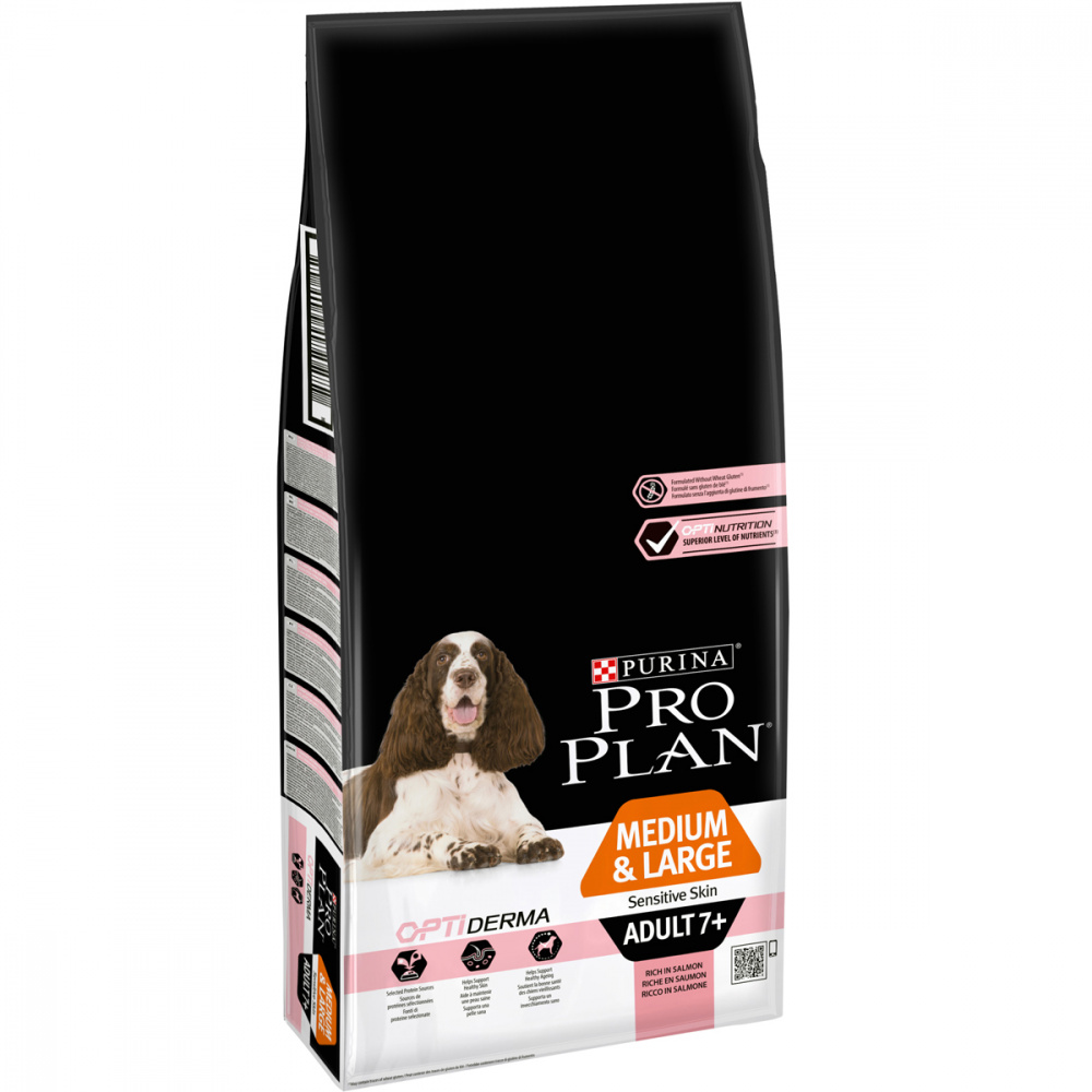 Т0054735 Корм для собак для стареющих c чувствительным пищеварением лосось, рис сух. 14кг Pro Plan 