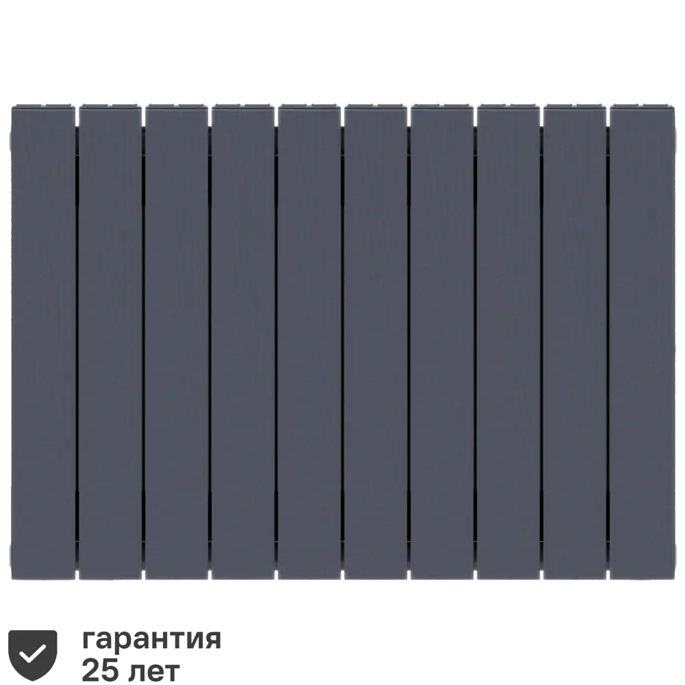 Радиатор секционный Rifar Supremo S50010RAL7012 500/90 10 секций боковое подключение биметалл серый 82560826 STLM-2022424