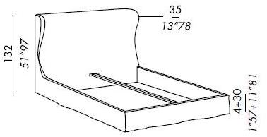 Meridiani Двуспальная кровать из ткани с высоким изголовьем sun-id-1480118 - Вид №6