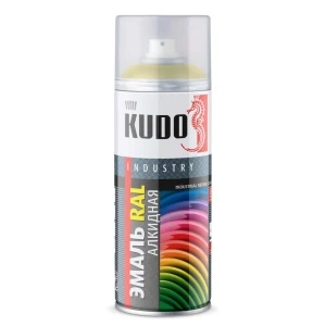 Эмаль аэрозольная универсальная KUDO акриловая глянцевая цвет желтый цинк 520 мл