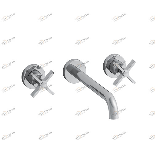 CRICR243 Смеситель для раковины LARGE, настенный, внешние части для CRICS233 (боковые органы управления) - CRICS234 (правая сторона) со сливом Up & Down 1 ”1/4 Cristina Rubinetterie 