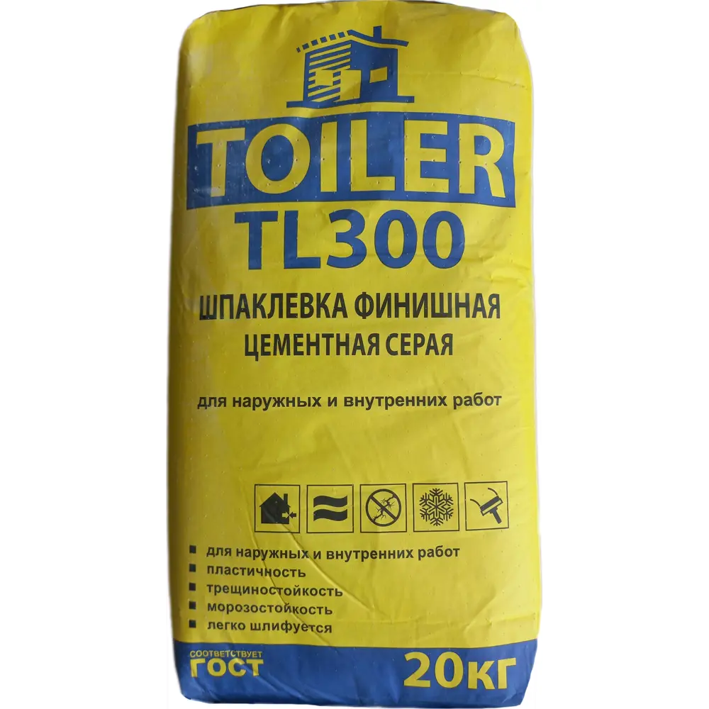 Шпаклевка финишная цементная Toiler TL300 20 кг 84858031 STLM-2031355
