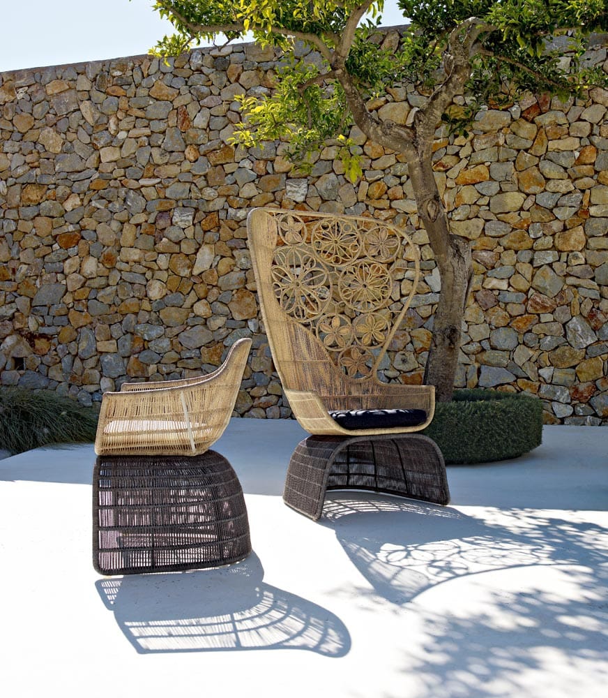 Садовое кресло с плетением из полиэтилена или абаки B&B Italia Outdoor кринолин ARCH-00060645 - Вид №7