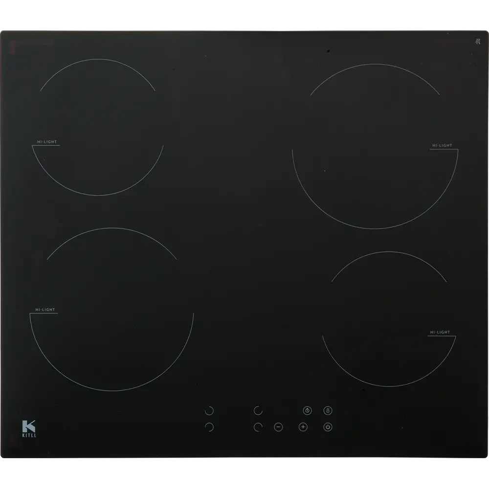 Электрическая варочная панель Kitll KHH 6001 BLACK 60 см 4 конфорки цвет чёрный STLM-2029455 - Вид №1