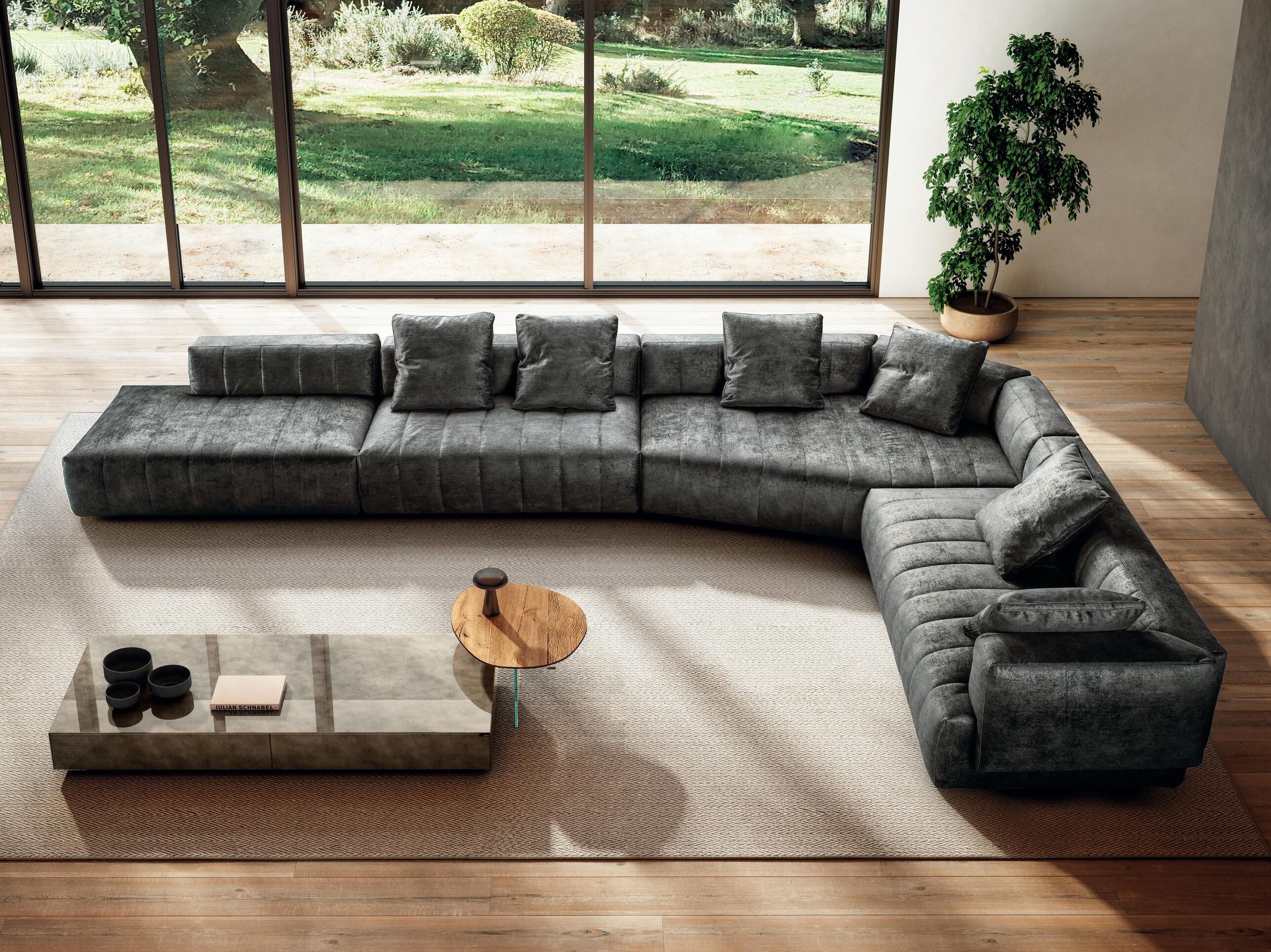 Бархатный угловой диван Lago HERO - 2613 ARCH-00028401 - Вид №1