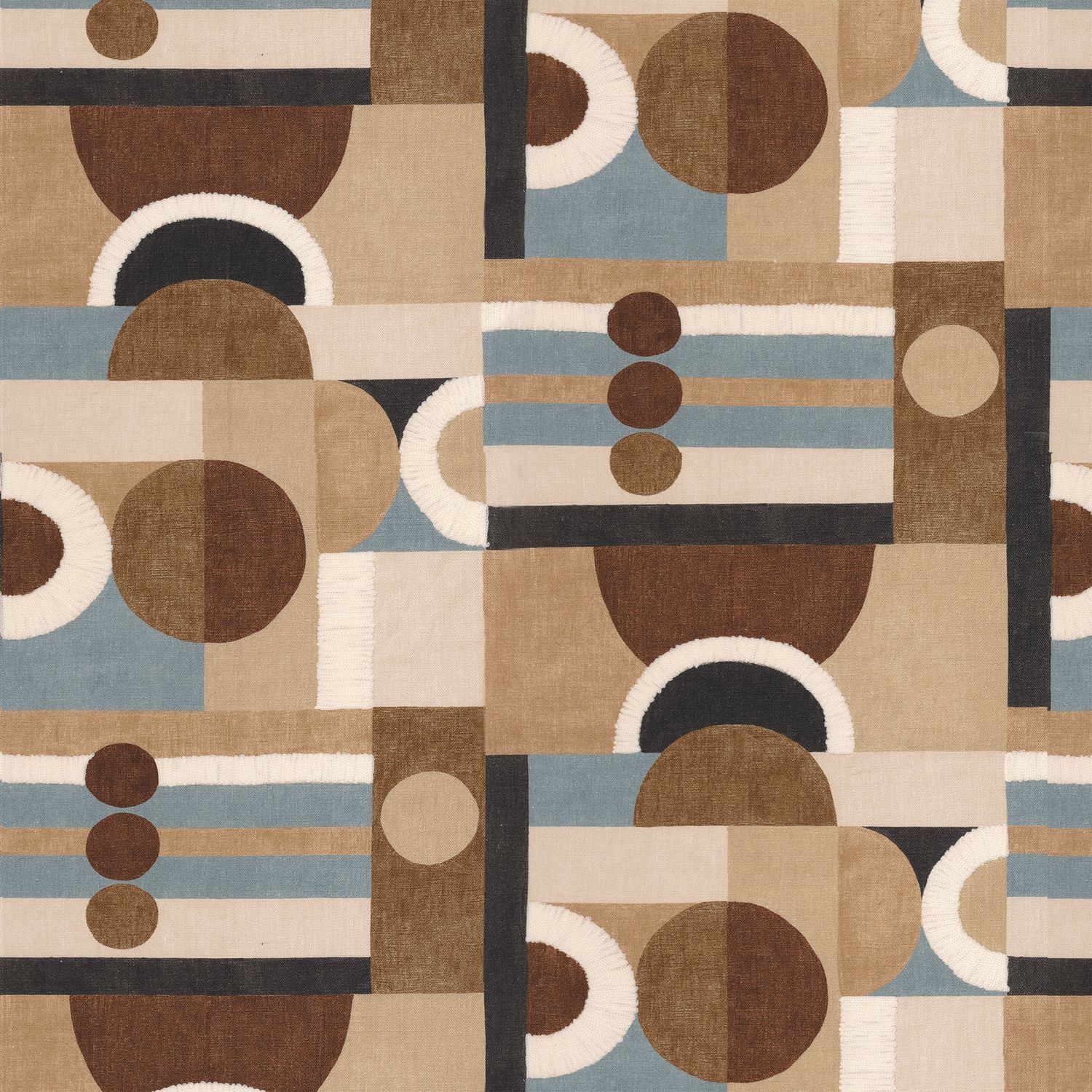 Льняная ткань с графическим рисунком Casamance Manali ARCH-00027872 - Вид №5