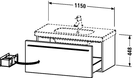 XL605009191 X-Large Тумбочка подвесная Серо-коричневый декор Duravit - Вид №1