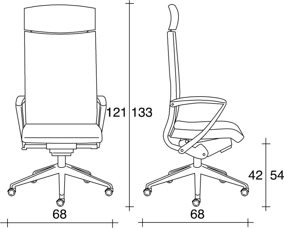 TALIN Кожаное кресло руководителя с 5 спицами и подголовником на колесиках Avia sun-id-1427532 - Вид №2