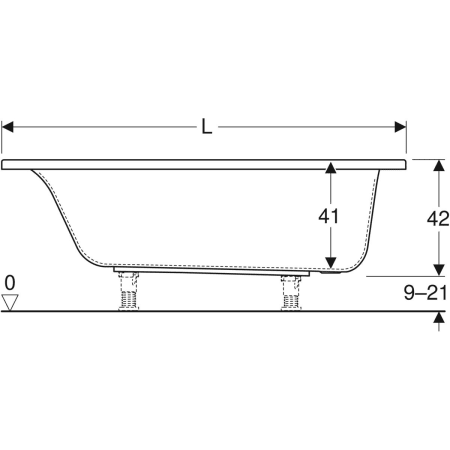 554.300.01.1 Прямоугольная ванна Geberit Renova Plan Geberit  - Вид №3