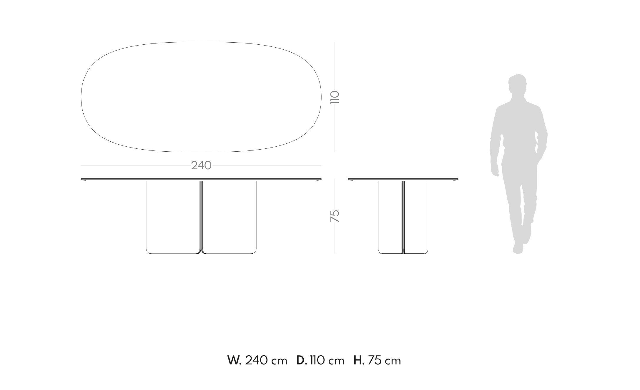 Овальный обеденный стол из черного дерева PRADDY Natur ARCH-00056548 - Вид №3