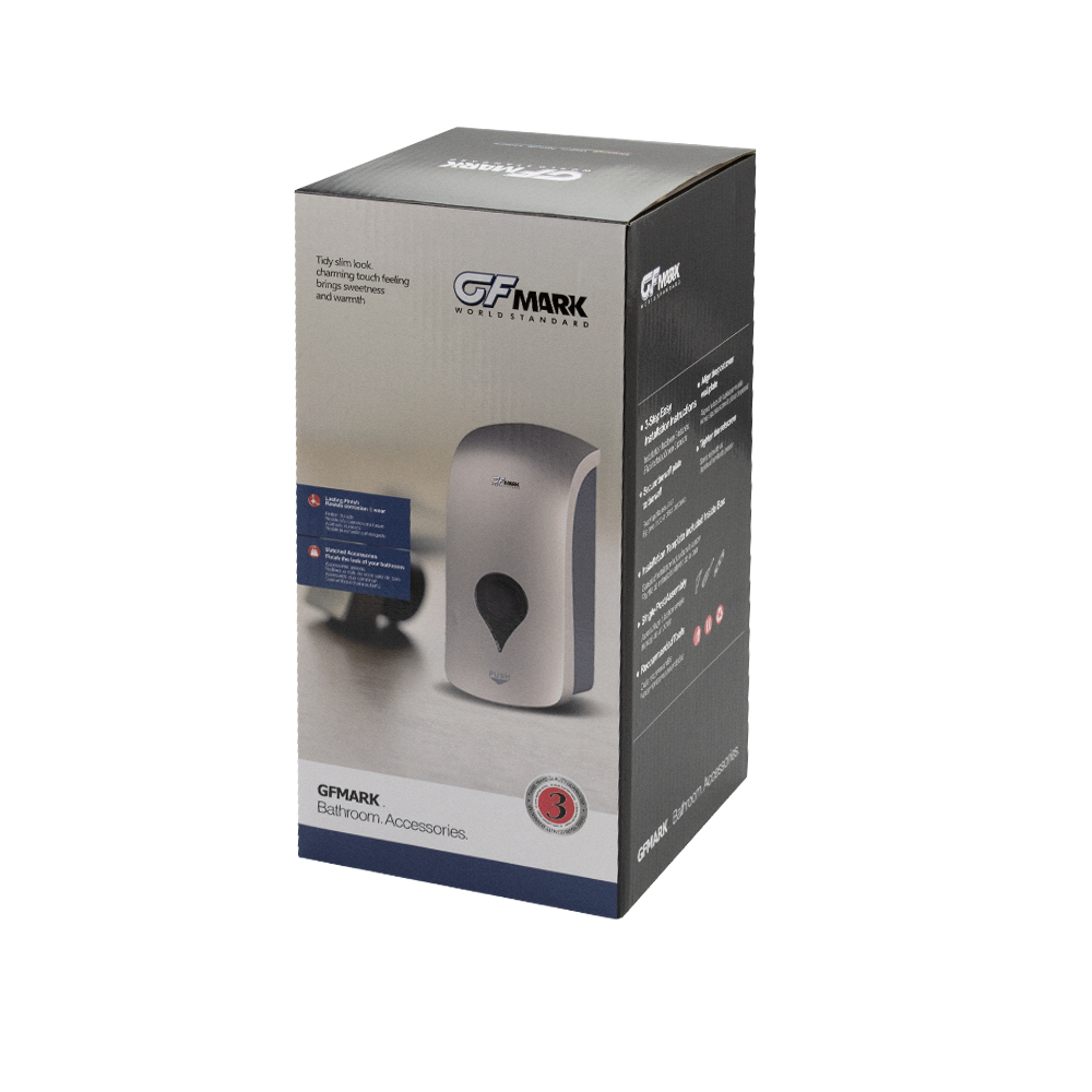 GFmark - Дозатор СЕНСОРНЫЙ, ПЕНА, пластик АБС, СЕРЫЙ, большой, с глазком - капля, 1000 мл,, код: 6397  - Вид №6