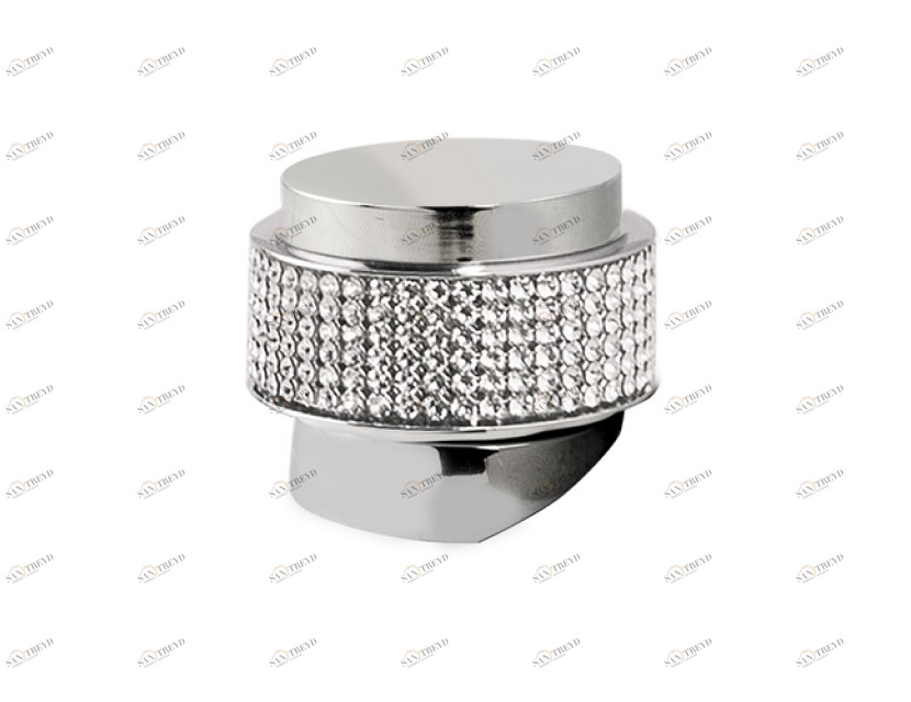 071447.H00.50 Комплект ручек-монолевер для душевой системы с сеткой из кристаллов сваровски Яркий хром Mestre 