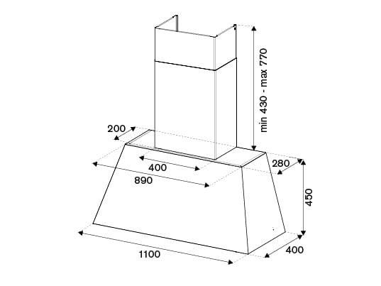 Настенный вытяжной шкаф со встроенным освещением Bertazzoni ARCH-00139697 - Вид №2