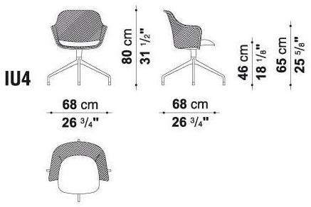 B&B Italia Project Офисное кресло из сетки с 5 спицами Iuta sun-id-1398734 - Вид №3