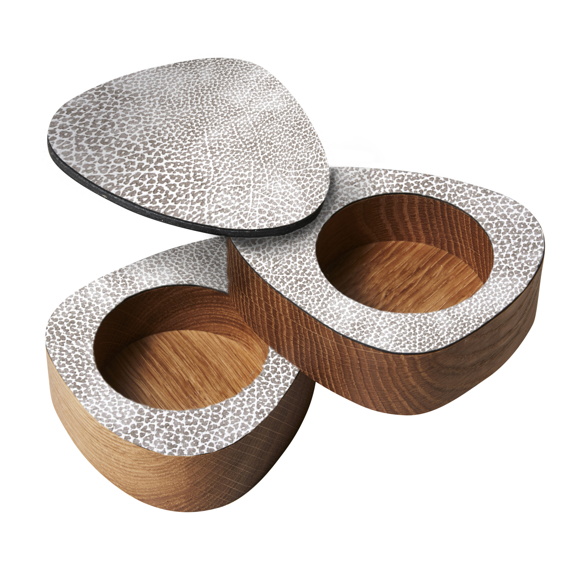 98939 HIPPO white-grey набор солонка/перечница фигурная 8х10х3см ;LIND DNA 