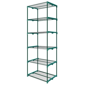 Стеллаж для рассады металлический 6 полок 69x45x205 см зеленый нагрузка на полку 7 кг