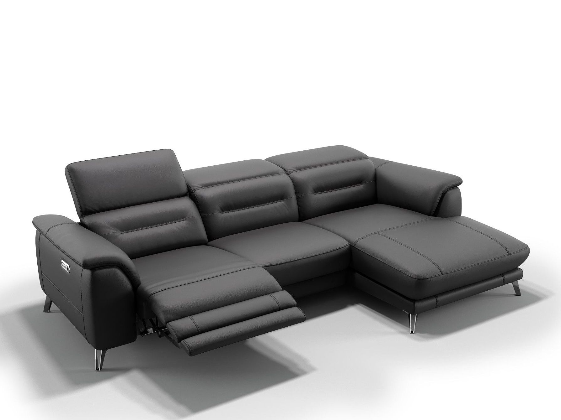 Кожаный диван с полуостровом Sofanella Gandino ARCH-00066679