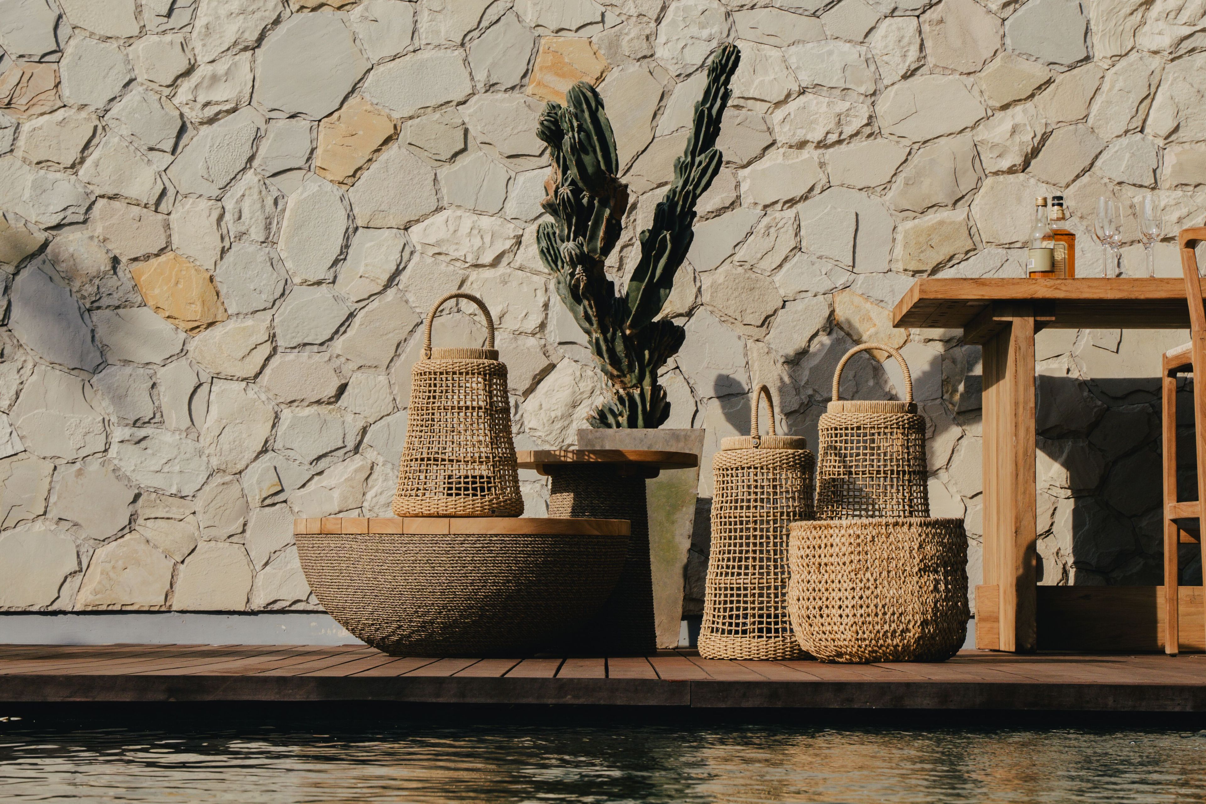 Твердый деревянный круглый низкий садовый журнальный столик cbdesign Navy ARCH-00139680 - Вид №9