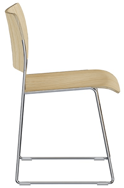 Howe Стул из фанерованной древесины, штабелируемый салазками 40/4 sun-id-1382632 - Вид №1