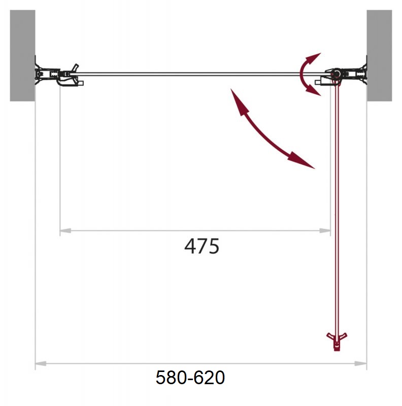 Душевая дверь в нишу BelBagno SELA-B-1-60-Ch-Cr  - Вид №2