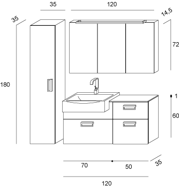Byte 2.0 – 09 Mastella  Byte 2.0  Комплект мебели для ванной  - Вид №3