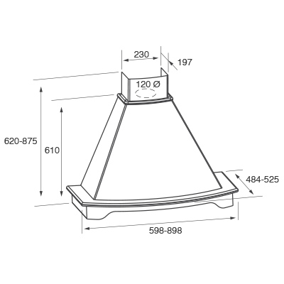 1106528 Вытяжка каминная Jetair DENVER WH/A/90 T.GREZZO белый/бежевый STDN-0061928 - Вид №1