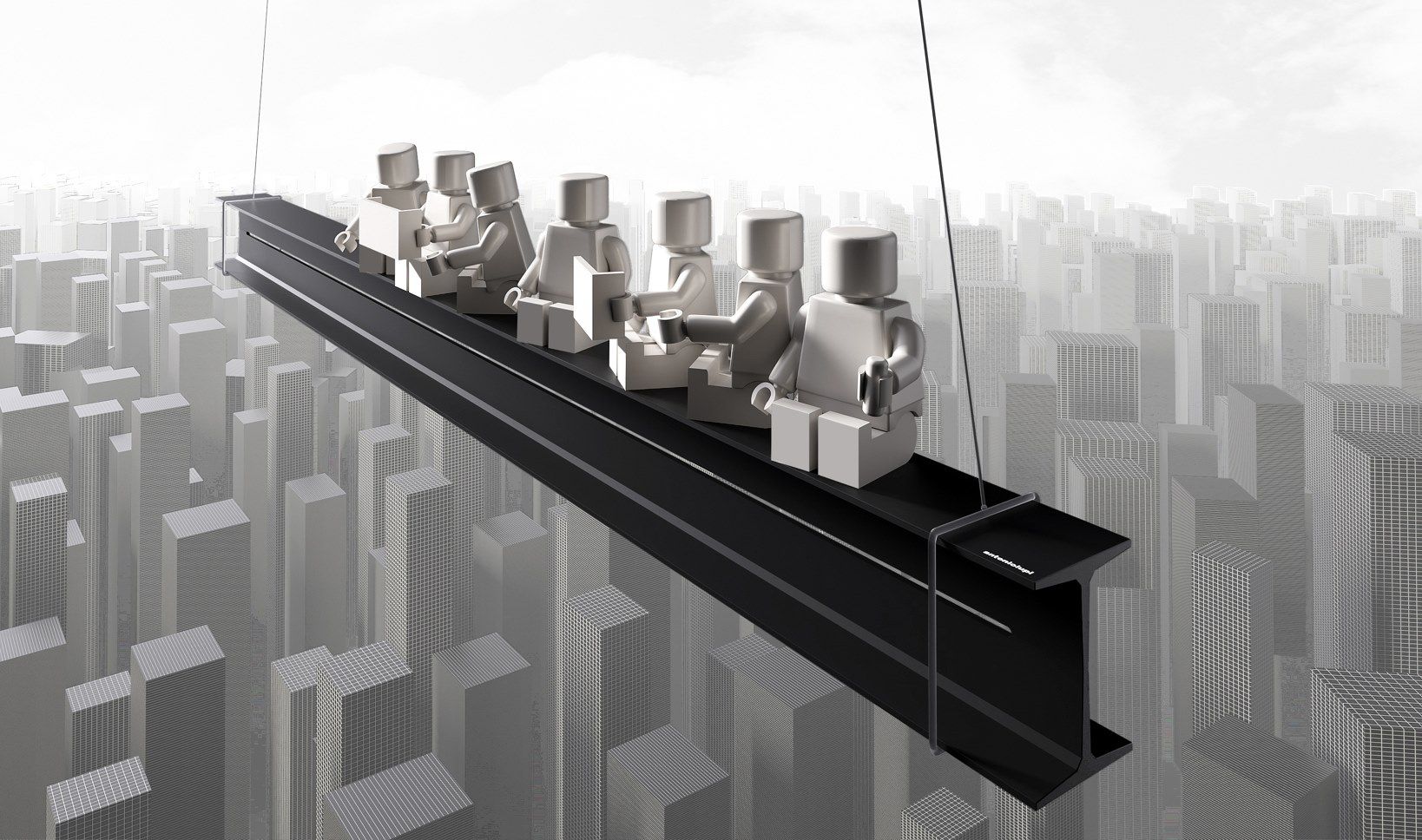 Алюминиевый держатель для полотенец / полка для ванной комнаты Antoniolupi LETTERAMUTA ARCH-00043110 - Вид №6