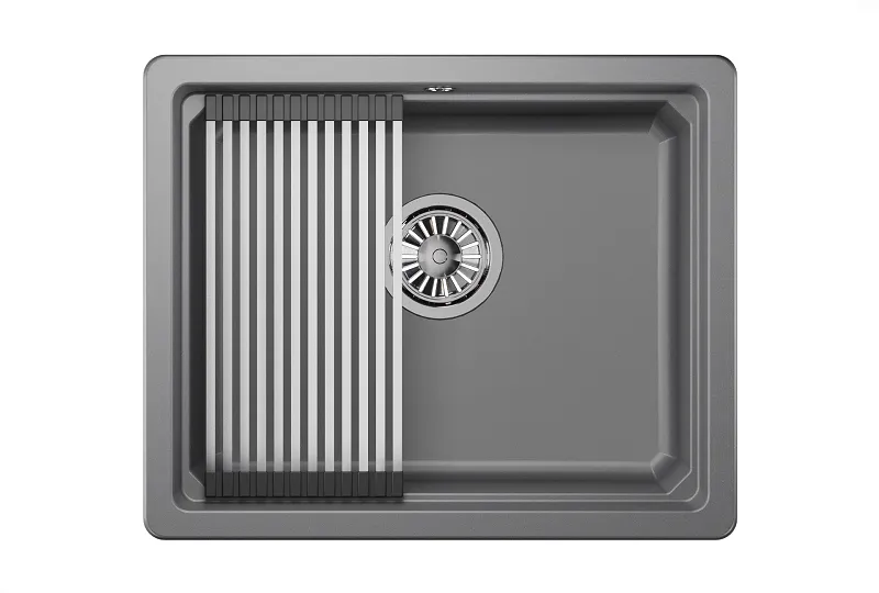 KS-5501U, АЛЮМИНИУМ, кухонная мойка, кварц GRANULA Kitchen Space 5501U-ST309 - Вид №1