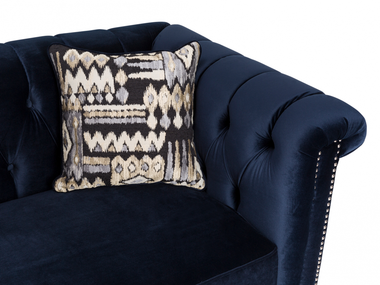 Диван прямой синий с капитоне Hickory KELLY LOUNGE ДИЗАЙНЕРСКИЕ 210975 Синий  - Вид №4