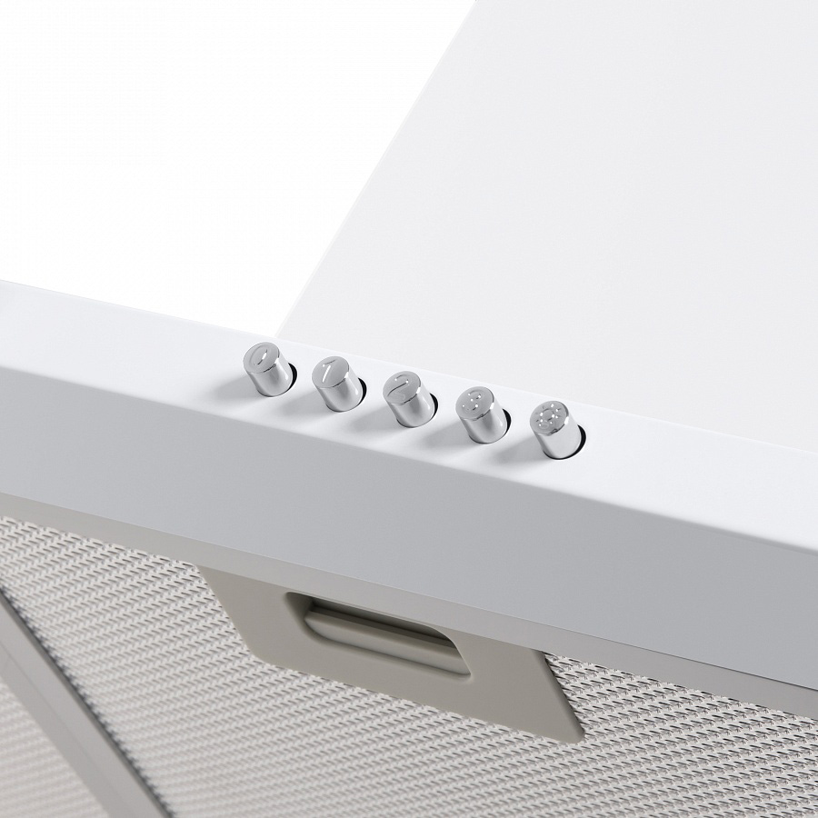 CORK 60 White Вытяжка cork 60 белое стекло/ тип:купольная, кнопочное управление, 620м3, площадь кухни до 20м2, 3 скорости, светодиодное освещение, в опции: угольный фильтр cf103t, белая Maunfeld Santreyd  - Вид №9