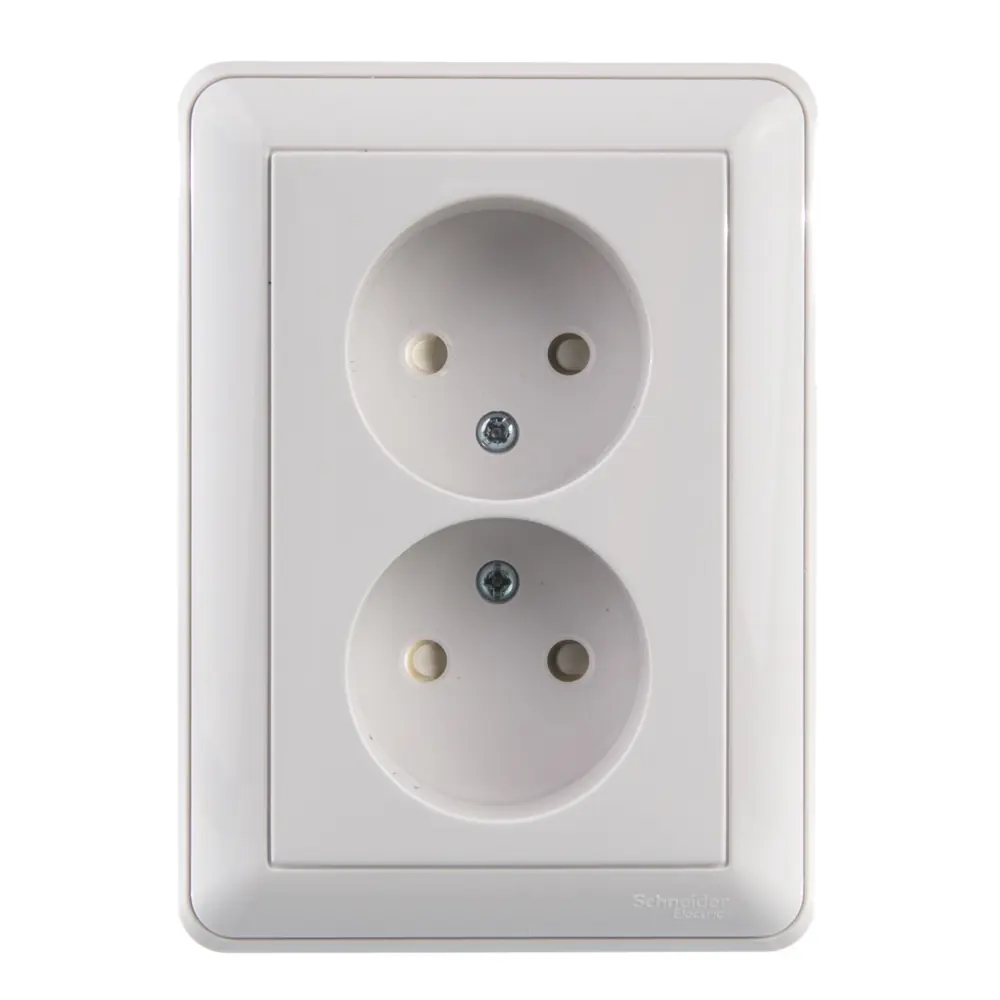 Розетка Schneider Electric W59, 2 разъема, цвет белый 14534476 STLM-2095632