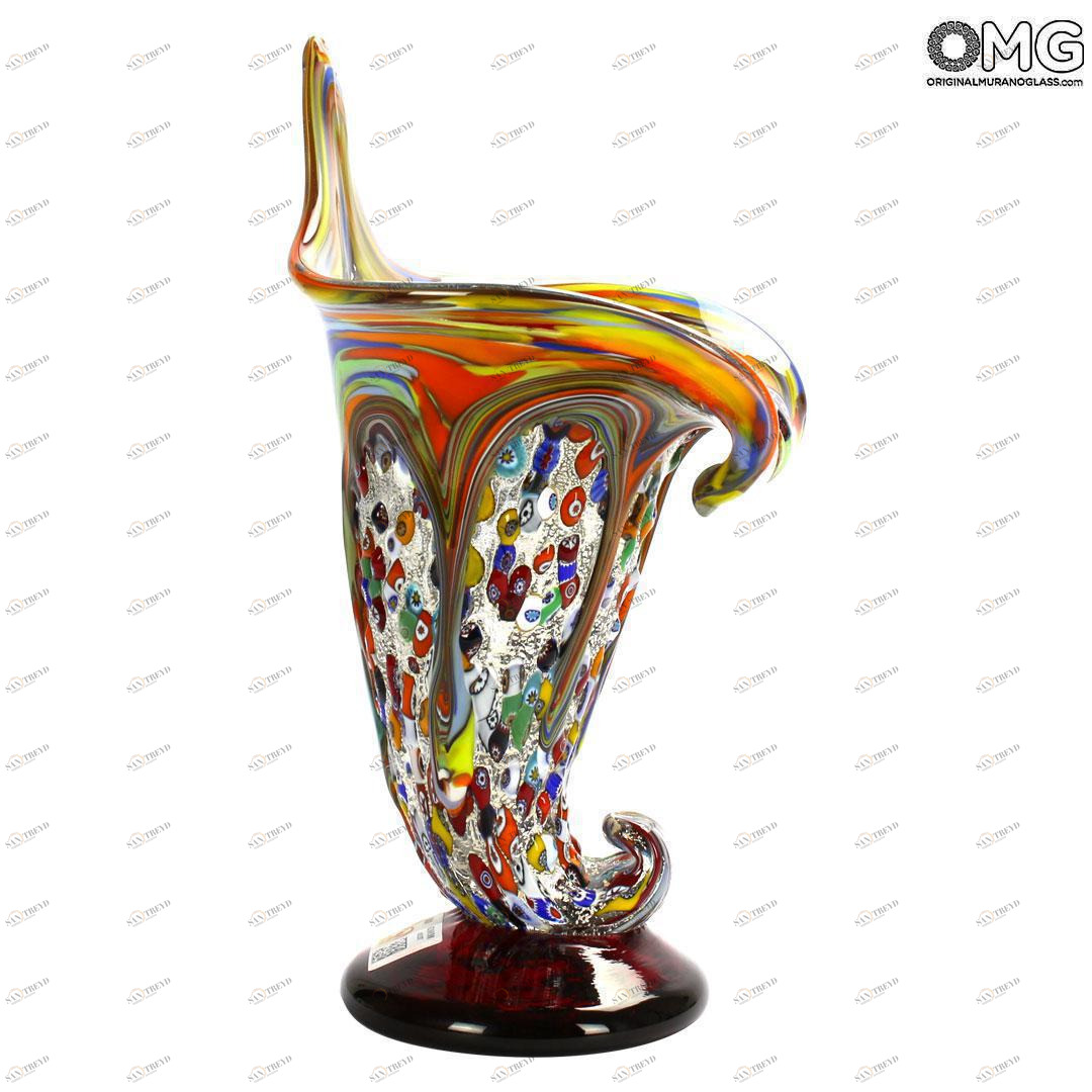 4676 ORIGINALMURANOGLASS Ваза Калла - муранское стекло OMG 15 см 