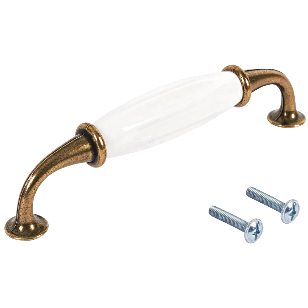 Мебельная ручка-скоба 001.128WH 128 мм белый/бронза 82334644 STLM-2104046 Santreyd  - Вид №2