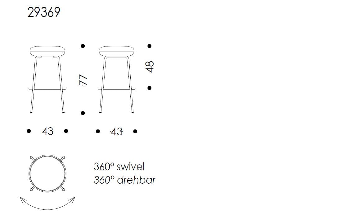 Мягкий барный стул с подставкой для ног Wittmann Merwyn ARCH-00132118 - Вид №3