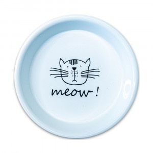 ПР0057363 Миска для кошек керамическая MEOW! Белая 200мл КерамикАрт