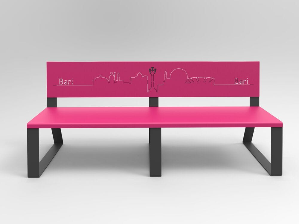 Стальная скамья со спинкой CITYSì город ARCH-00041534 - Вид №2