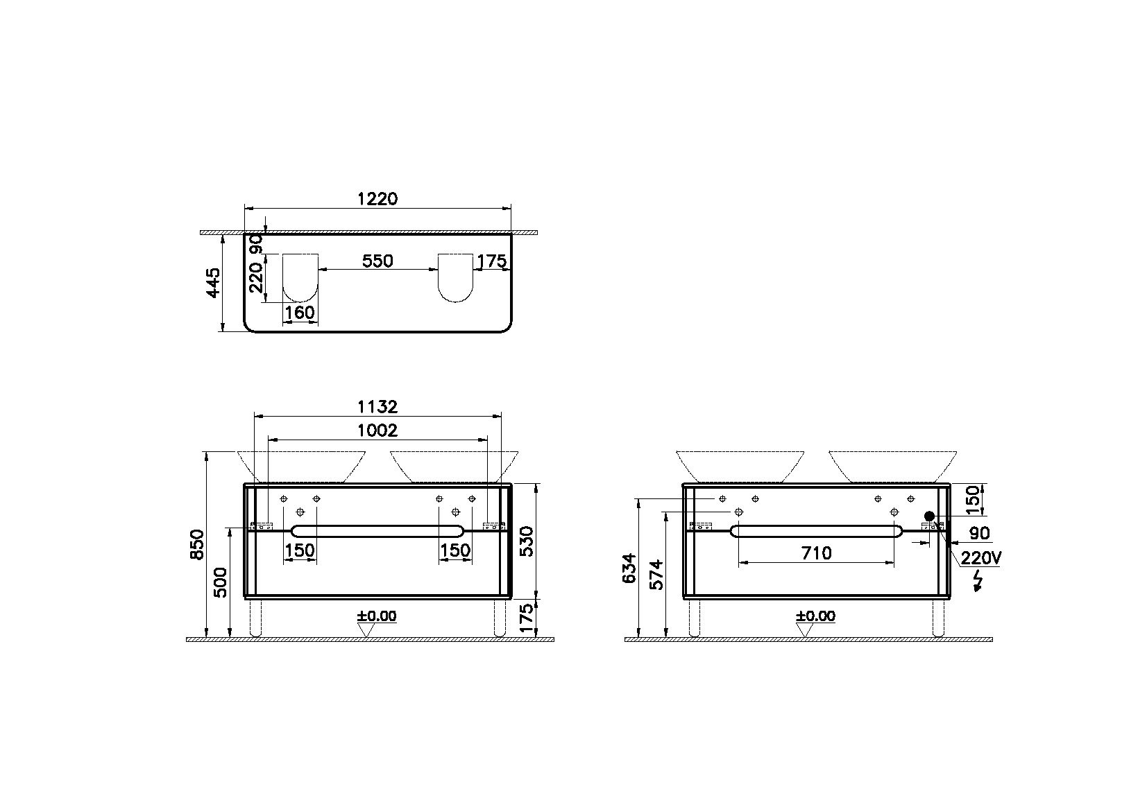 62374 Раковина Vitraglobal Sento - Вид №1