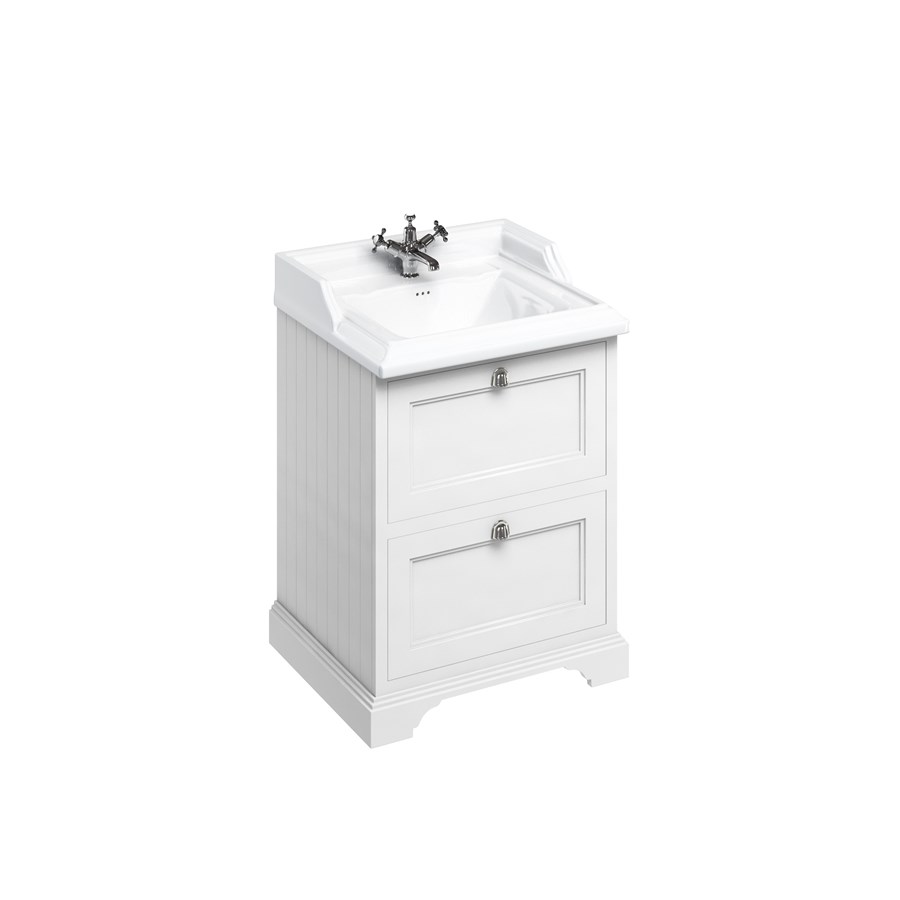 Burlington Отдельностоящий блок 65 с 2 ящиками и классической раковиной Classic Grey с 1 отверстием под смеситель Раковина FF9G_B15 1TH  - Вид №1