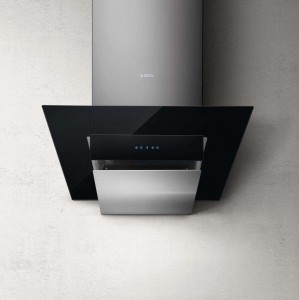 CLASS 90/A/IX/BL-PRF0096915 Вытяжки / декоративный дизайн, наклонная, 90 см, сенсорное управление, 1200 куб. м. , нержавеющая сталь+черное стекло Elica