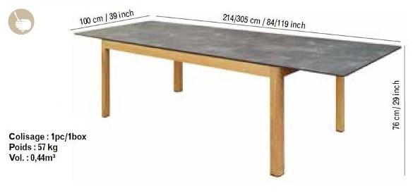 Les jardins Прямоугольный раздвижной садовый стол из hpl Tekura Ta02313 - Вид №4