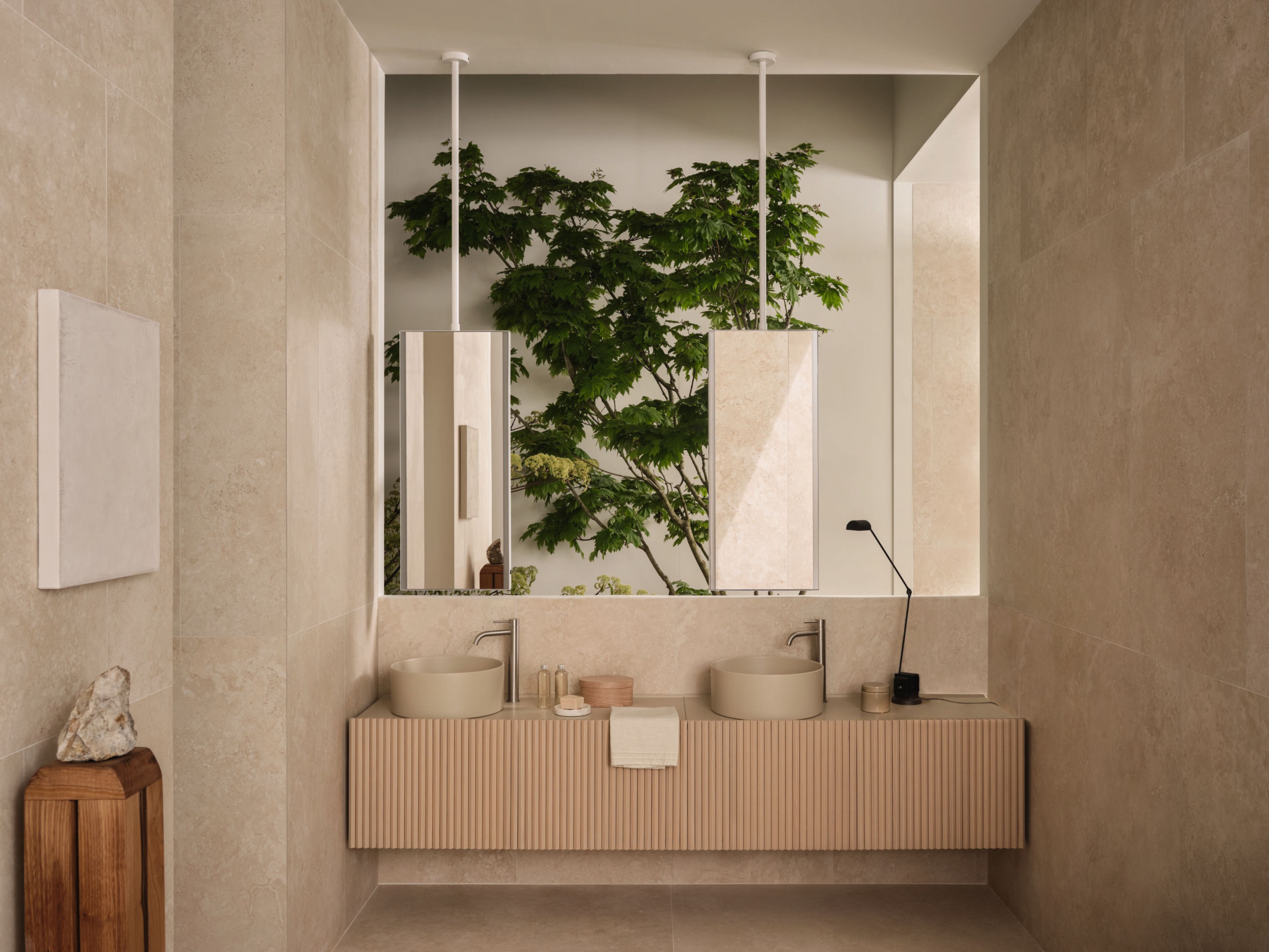 Деревянный подвесной умывальник с керамической столешницей Ceramica Cielo DELFO ARCH-00041855 - Вид №3