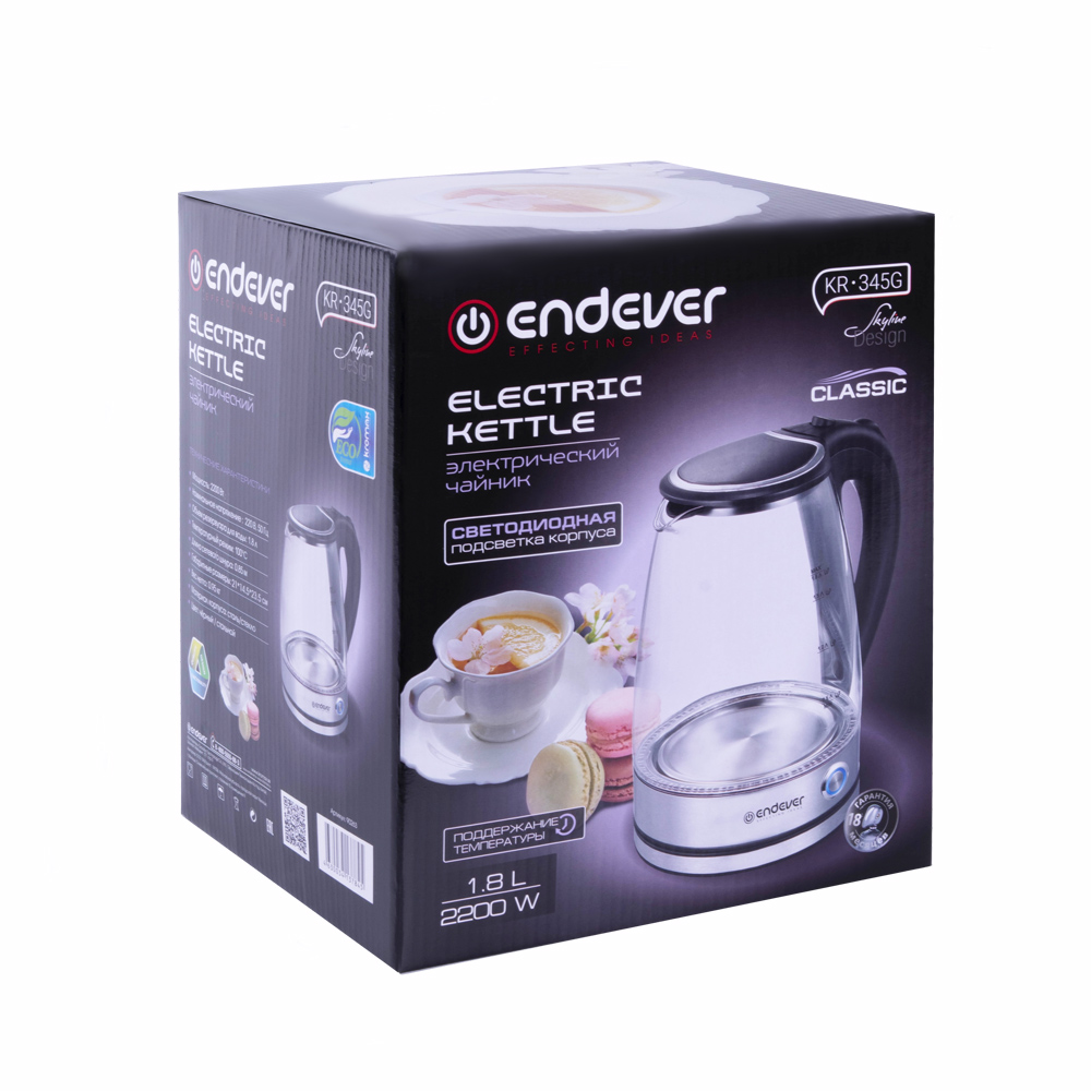 5367960 Электрочайник Endever Skyline KR-345G черный STDN-0138436 - Вид №6