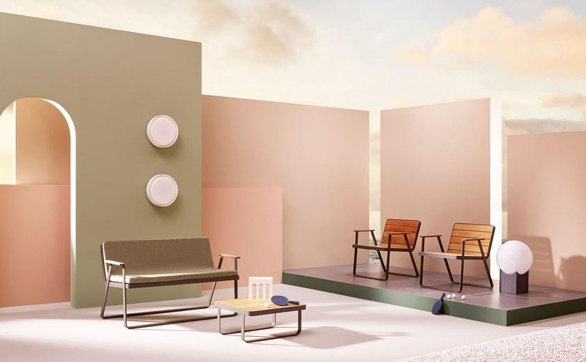 Terraforma Садовая скамейка из тика с подлокотниками Makemake Mkpacbte/1-mkpacbt/2 - Вид №2